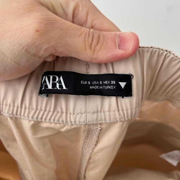 Zara wide leg cargo pant tan color - Picture 6 of 12